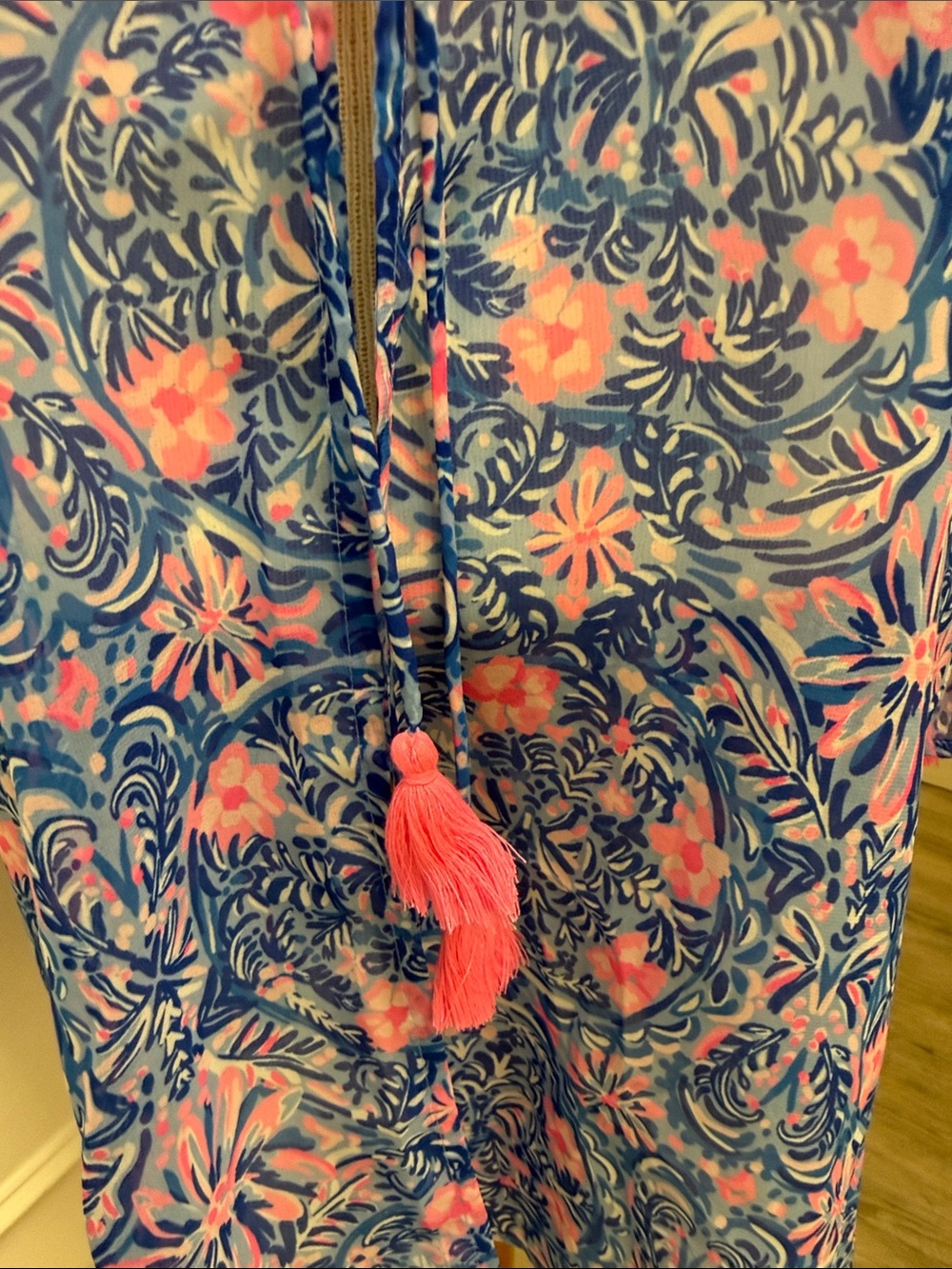 Lilly Pulitzer Motley Cover-up Medium Tankin It Easy-Blue Peri - Picture 3 of 5